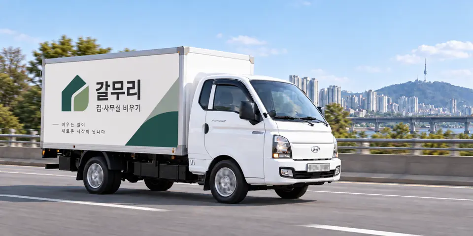 갈무리 작업 차량 — 유품정리 과정을 그린 그림(방학1동)